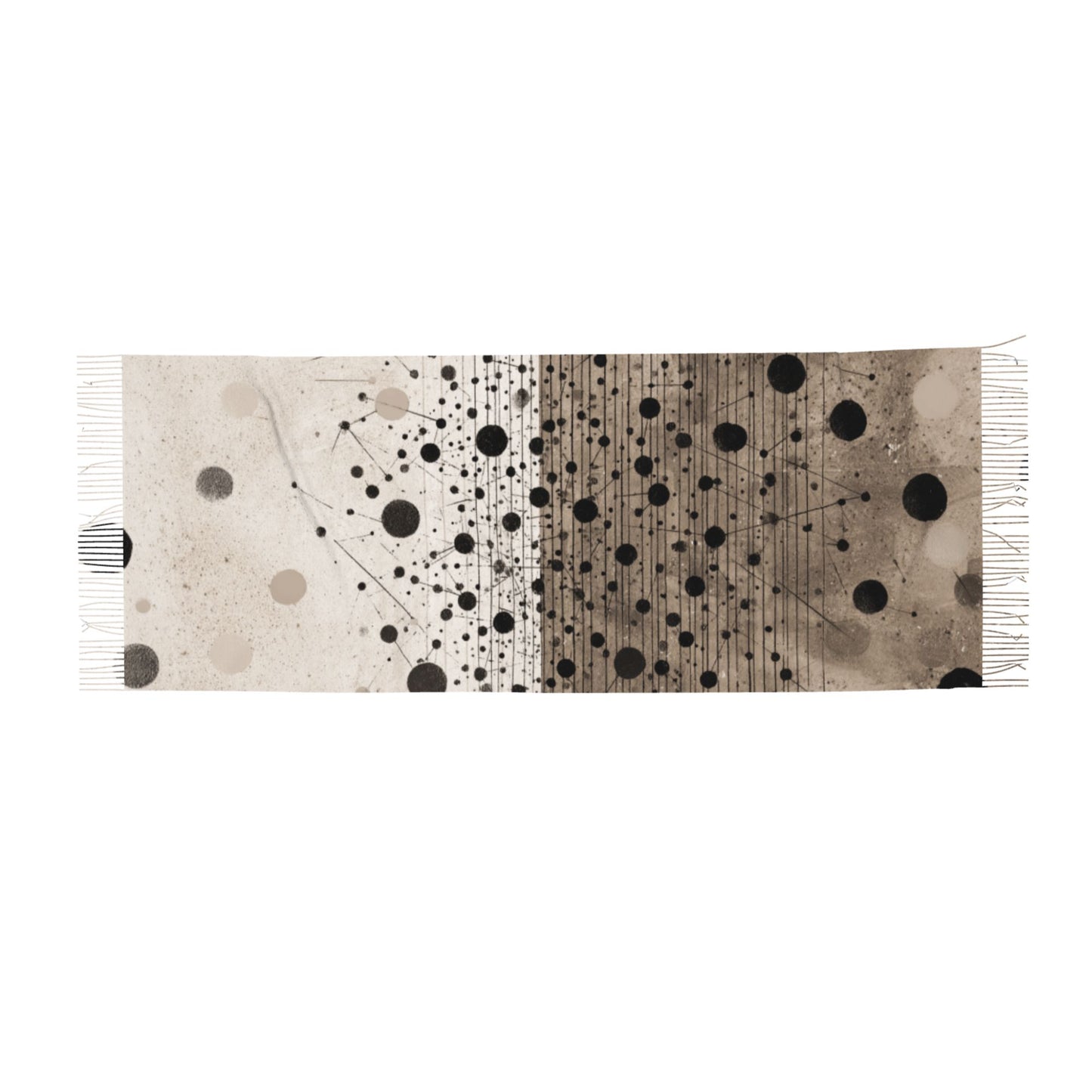 Artistic Polka Dot Contrast Color Imitation Cashmere Warm Fringed Scarf (77in×27in)