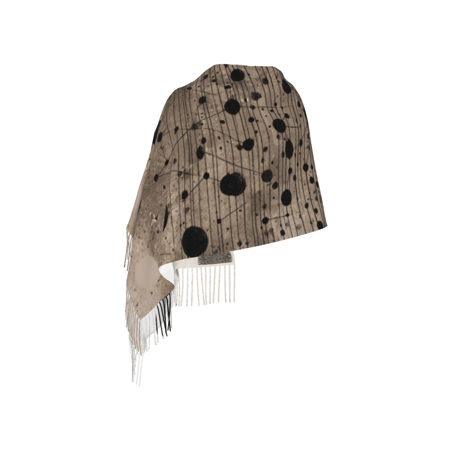 Artistic Polka Dot Contrast Color Imitation Cashmere Warm Fringed Scarf (77in×27in)