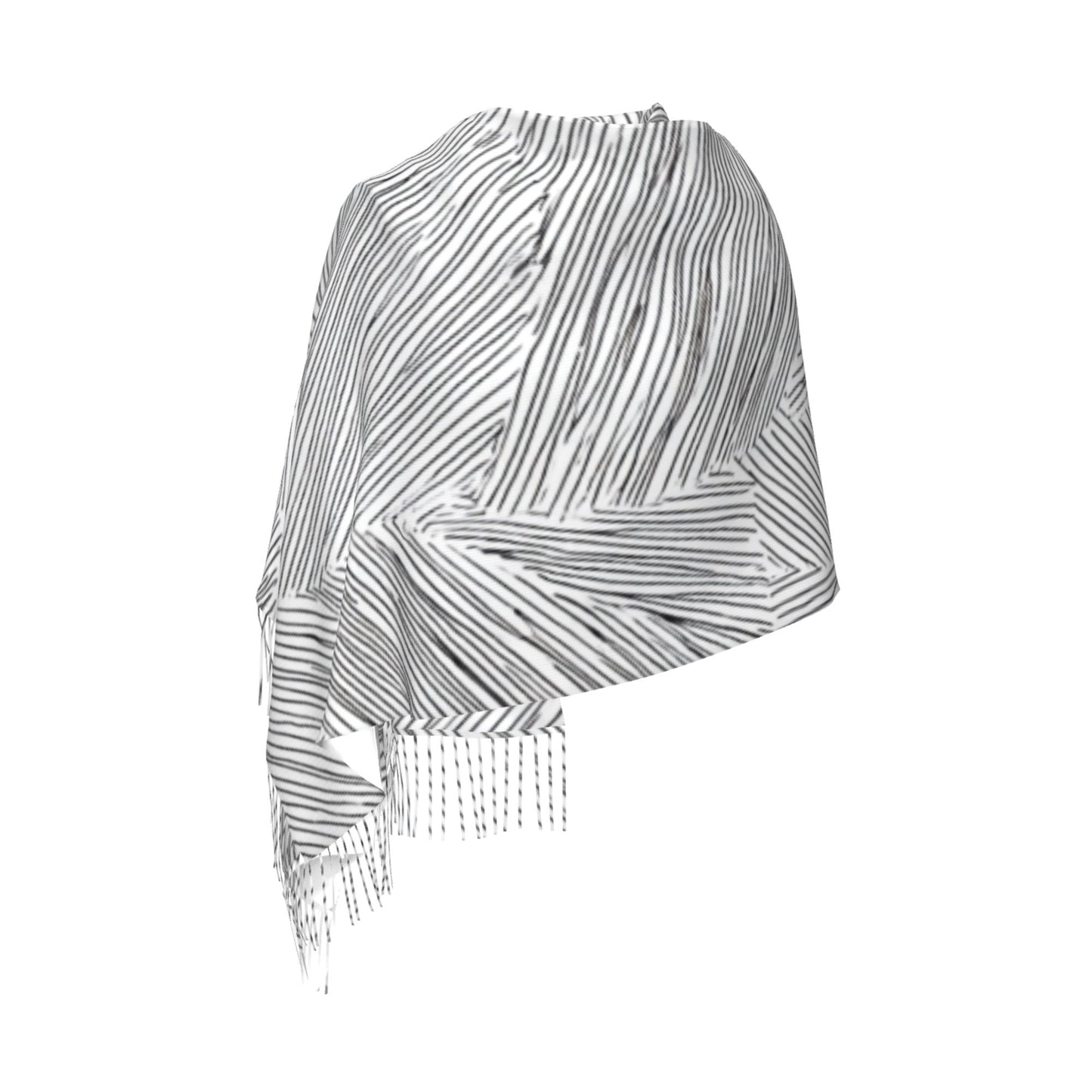 Geometric Line Abstract Imitation Cashmere Warm Fringed Scarf (77in×27in)