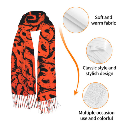 Trendy “STORM” Letter Pattern Imitation Cashmere Warm Fringed Scarf (77in×27in)