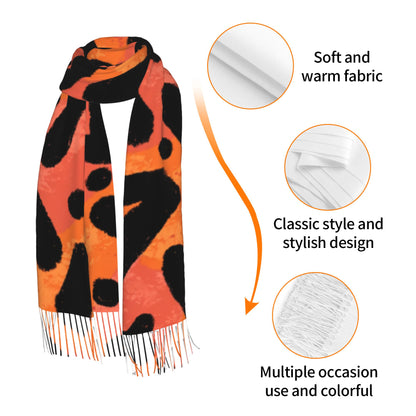 Trendy Geometric Pattern Imitation Cashmere Warm Fringed Scarf (77in×27in)