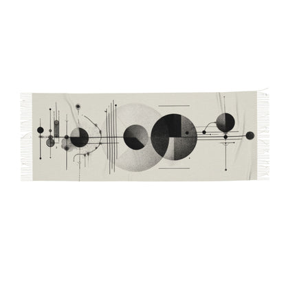 Minimalist Abstract Geometric Imitation Cashmere Warm Fringed Scarf (77in×27in)