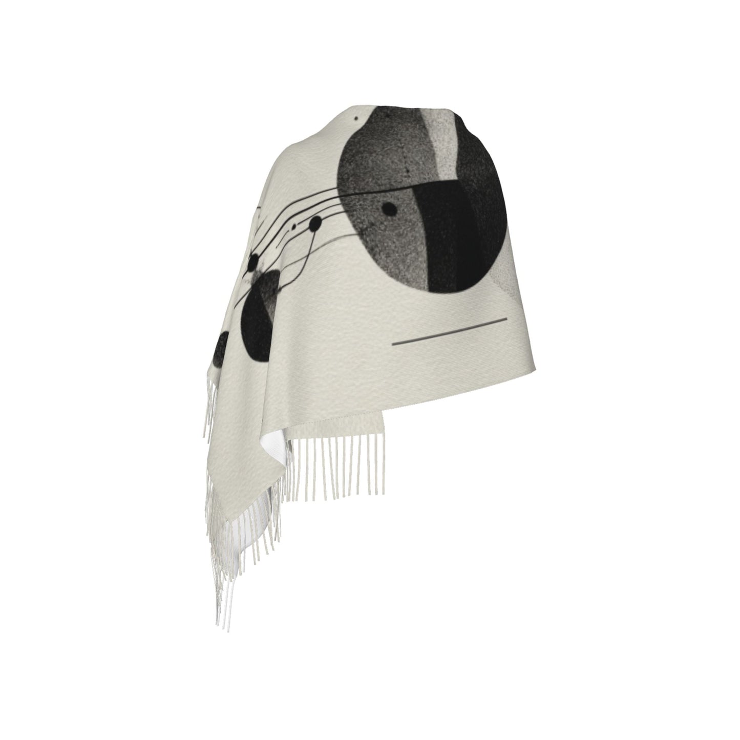 Minimalist Abstract Geometric Imitation Cashmere Warm Fringed Scarf (77in×27in)