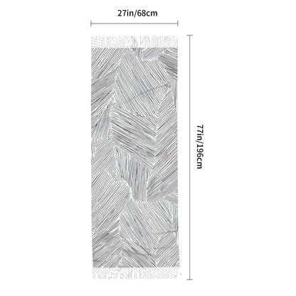 Geometric Line Abstract Imitation Cashmere Warm Fringed Scarf (77in×27in)