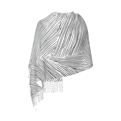Geometric Line Abstract Imitation Cashmere Warm Fringed Scarf (77in×27in)