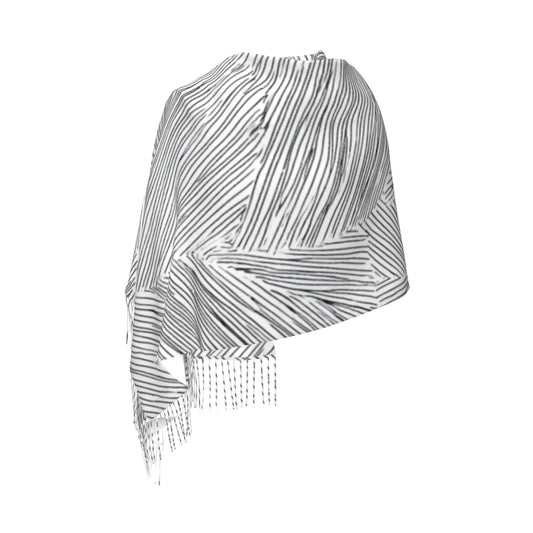 Geometric Line Abstract Imitation Cashmere Warm Fringed Scarf (77in×27in)